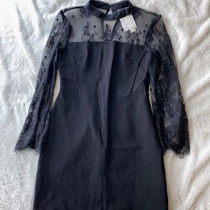 Sheer back black dress